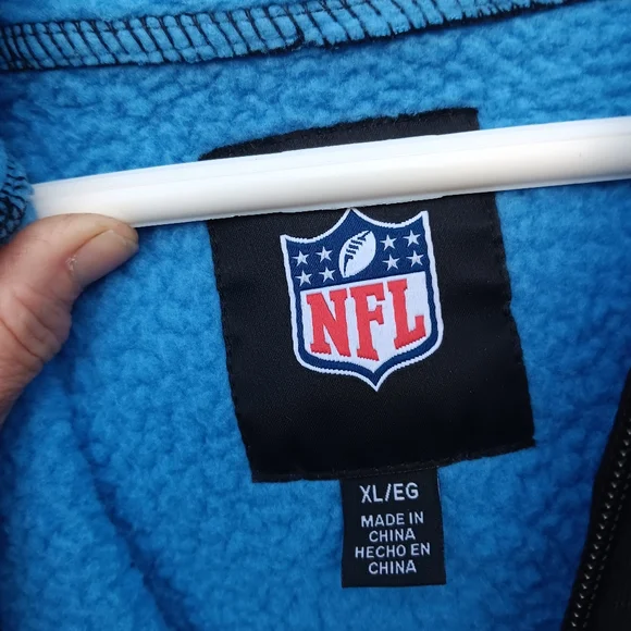 Like-new XL mens Carolina Panthers Sherpa Lined Hoodie - Picture 4 of 8